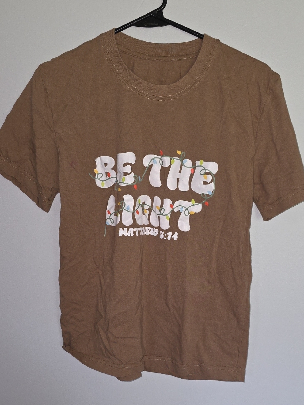 28 - Womens 'Be The Light' Brown Graphic Tee